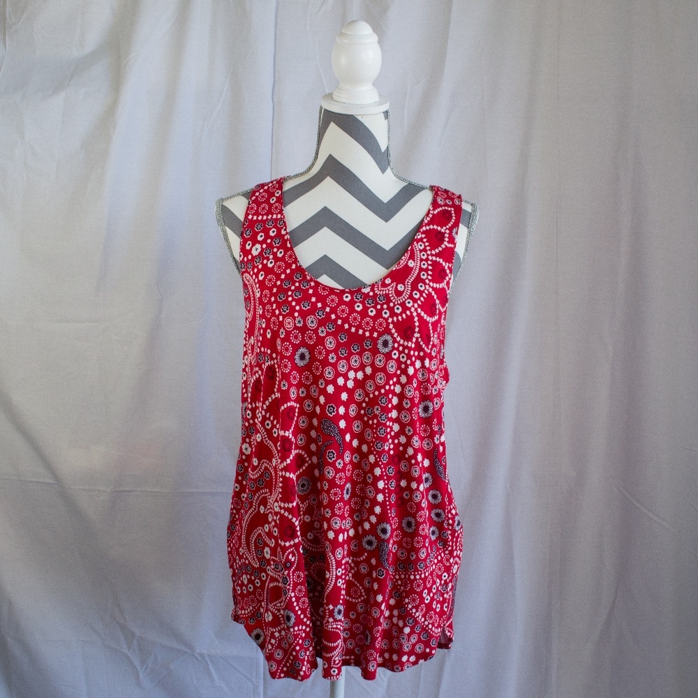 NWT Joe Fresh Red Boyfriend Tank Size L